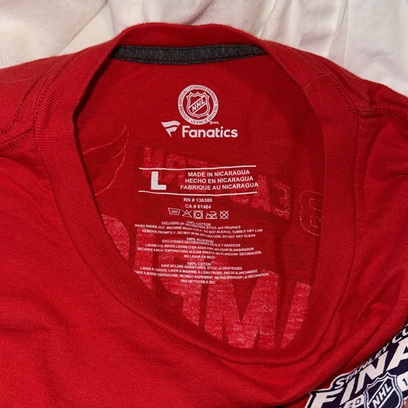 Washington Capitals Hockey NHL Size Large 2018 Playoff Shirt Eastern Conference - Picture 7 of 7